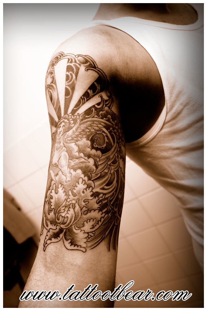 japan sleeve angel lotus by tattoo t-bear | tattootbear | Flickr