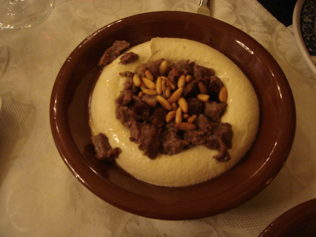 Hummus with MInced Meat & Pine Nuts, Damascus