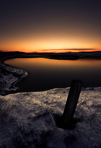Winter sunset by the lake by Villi.Ingi