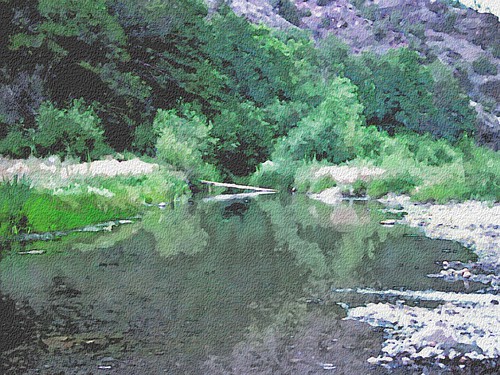 trees hot newmexico green art water river watercolor photo springs gila
