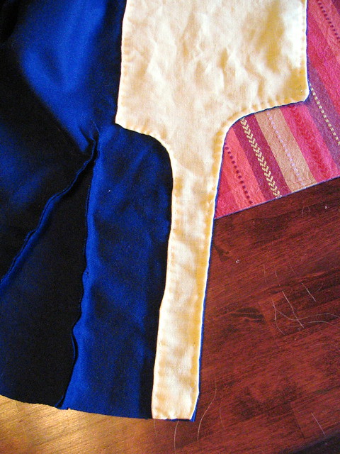Hood in progress: a closer look at the lining.