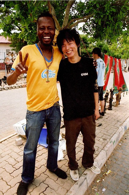 Kiku With Street Drummer In Soweto