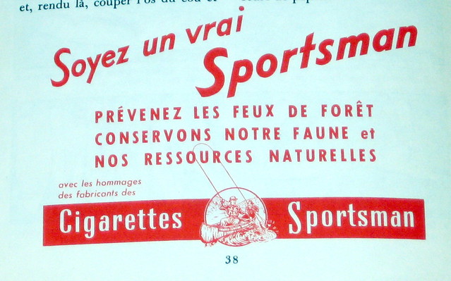 Sportsmans Cigarettes FRENCH Canadian Version Vintage 