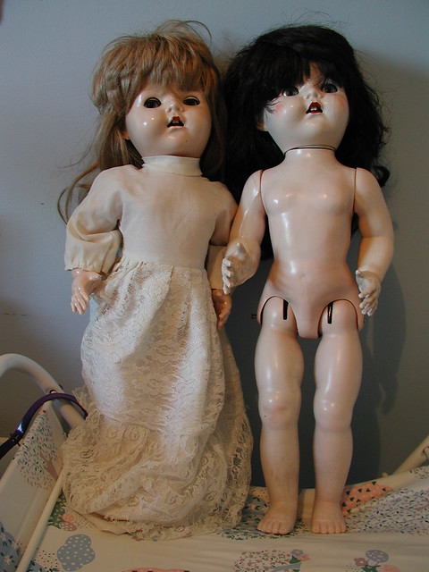 Jeanette's dolls, on loan to our kids, 50 years old!