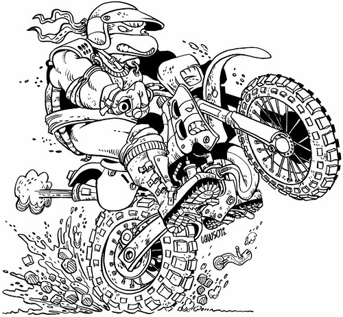 Peter Laird's 'Blast from The Past'  # 18 :: "Team Mirage" - 'Hare Scrambles Turtle' by Jim Lawson (( 1992 ))  [[ courtesy of Peter Laird ]] by tOkKa