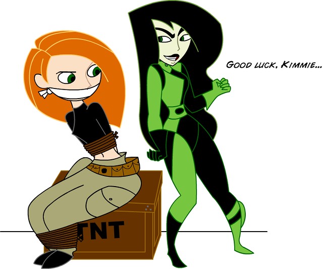 up, kim, tied, possible, bomb, distress, bound, gagged, damsel, shego.