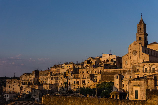 Faced to the sunset light, Matera