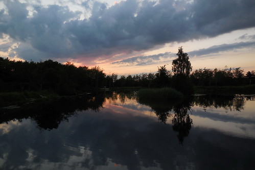 sinding lake sø sunset solnedgang sky cloud sol sun refex refleks