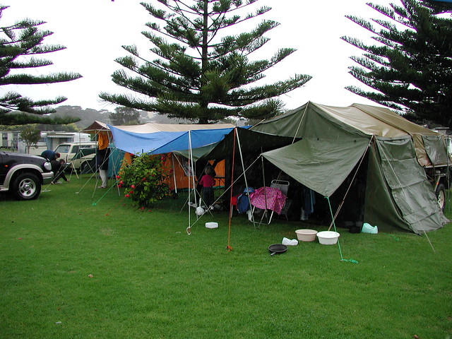 Camp at Narooma Caravan Park, April 2002