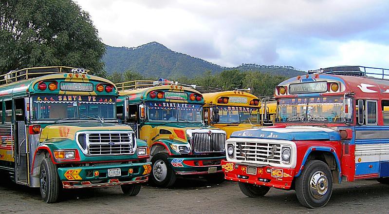 the "chicken buses" of Guatemala