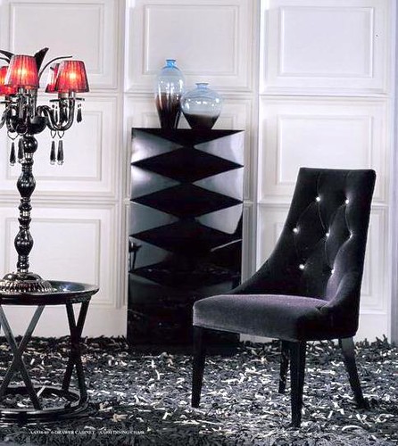 4035 BLACK VELVET CHAIR TUFTED WITH SWAROVSKI CRYSTALS | Flickr