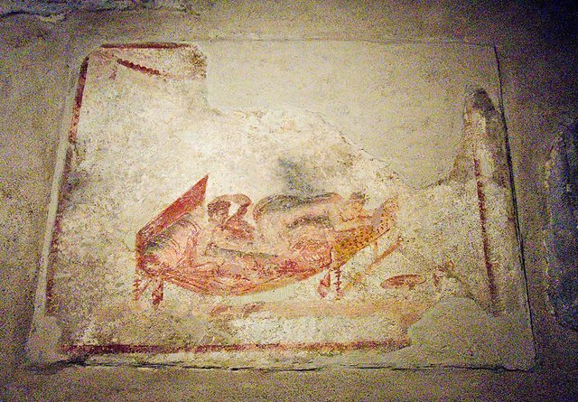Brothel mural, Pompeii.