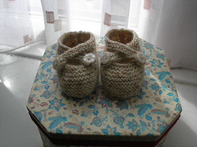 Baby booties for Mary's granddaughter