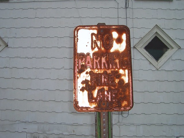 Rusty No Parking Sign