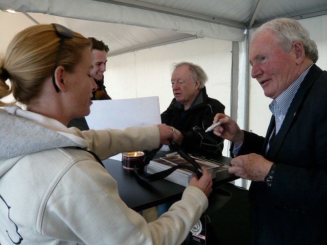 Jasmin collecting Paddy Hopkirk's autograph