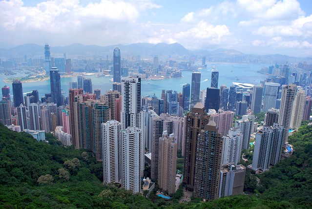 Hong Kong from The Peak at midday