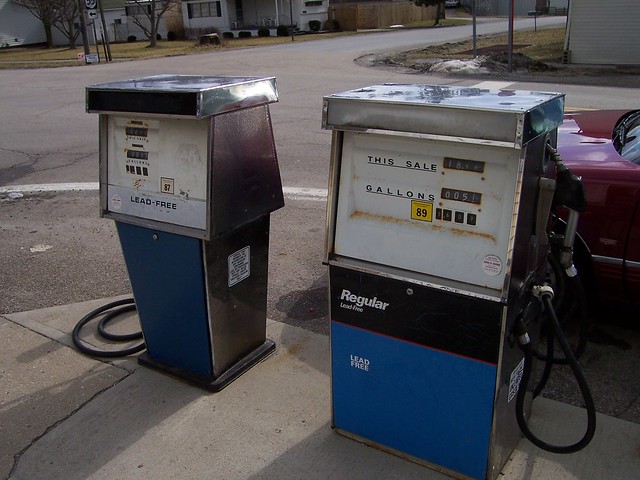 Two Old Gas Pumps
