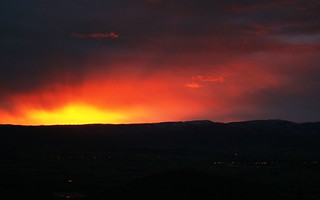 Stormy sunrise over the mountains