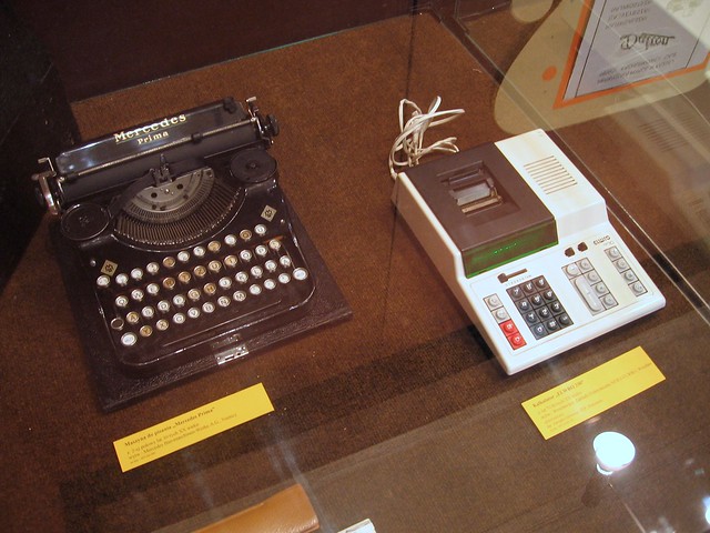 Mercedes typewriter and Elwro calculator