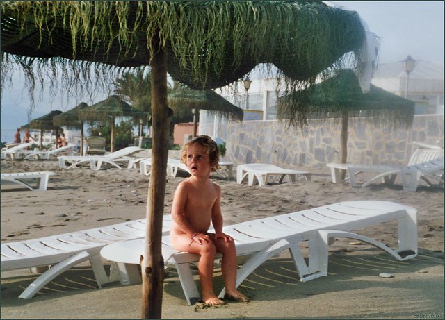 One of my granddaughters (years ago) in the shade