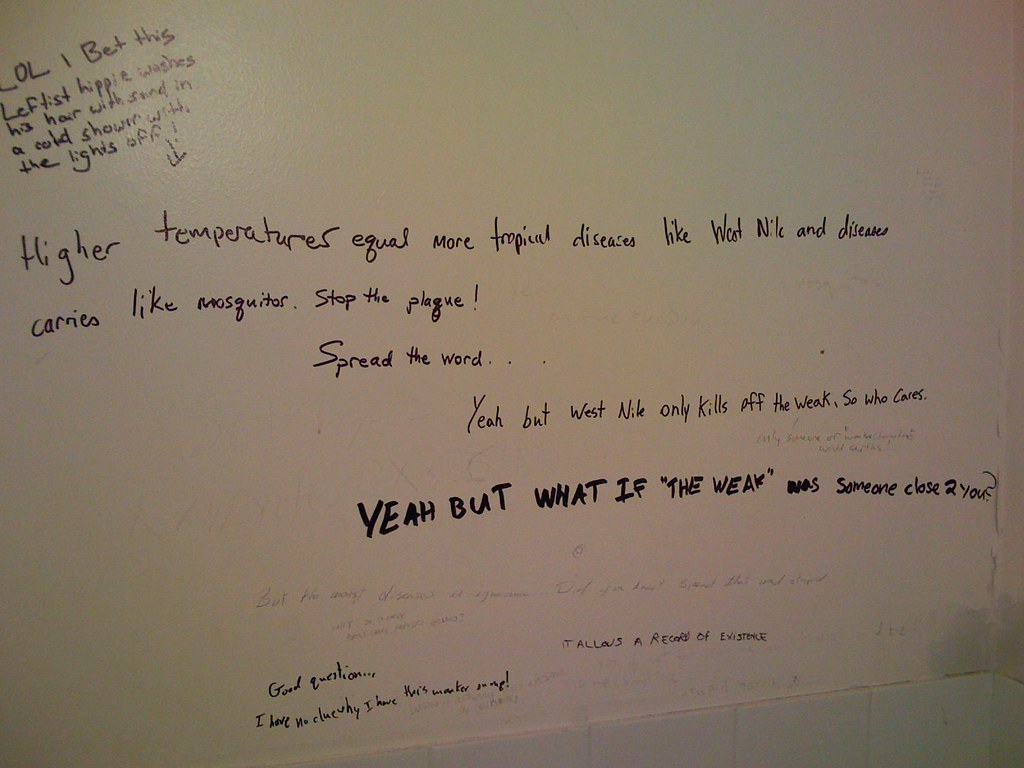 Graffiti on the men's bathroom wall at King's Café - Flickr