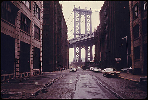 Public Domain: Brooklyn Street, Manhattan Bridge by Danny Lyon, 1974 (NARA)