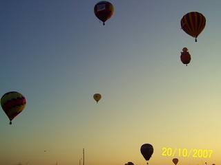sunset with ballons