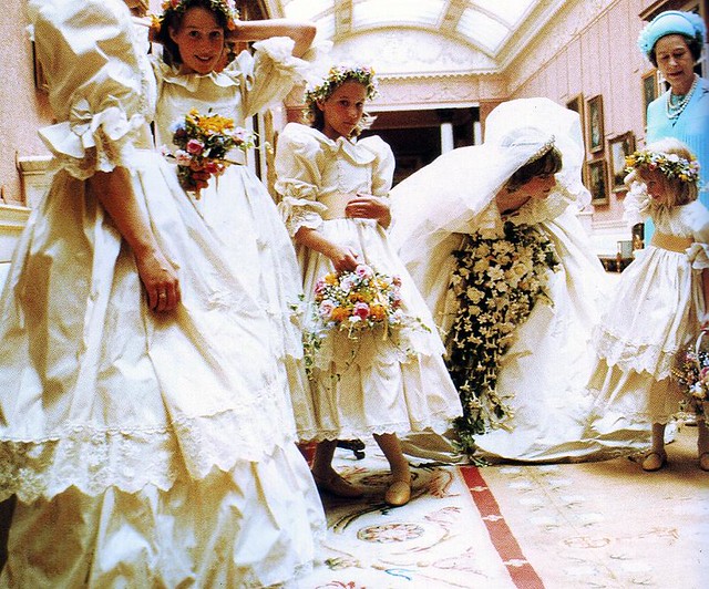 Preparing for her wedding in Buckingham Palace, 1981
