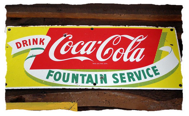 1941 Drink Coca-Cola Fountain Service Sign