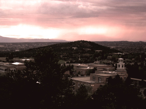 Sunset-St Johns by allistair, Sunset over Santa Fe, New Mexico; St. John's College in the foreground. 
I blogged about this photo 