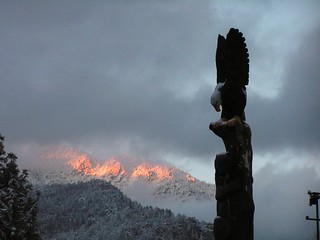 eagle totem at dusk