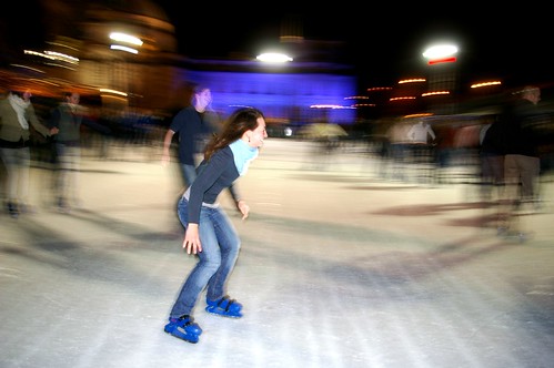 Ice skating woman