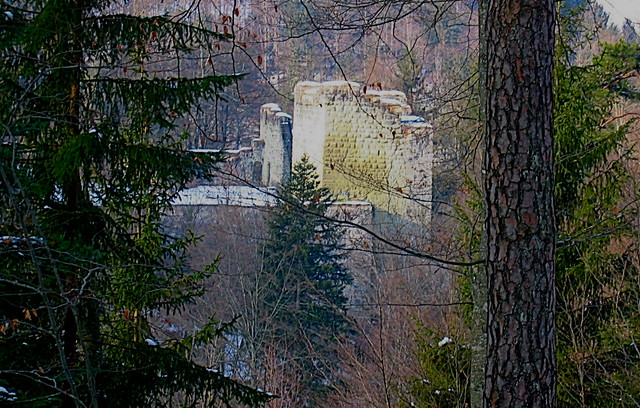 Ruine / Burgruine der Burg Grasburg bei Wahlern im Kanton Bern in der Schweiz