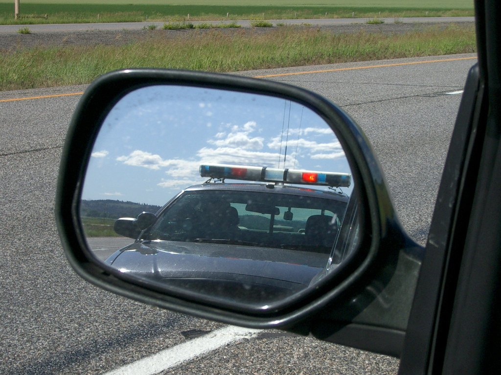 Car Being Pulled Over Rear View Getting Pulled Over Rear View Mirror