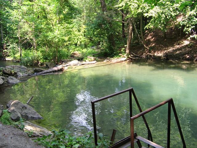 Swimming hole in river gorge