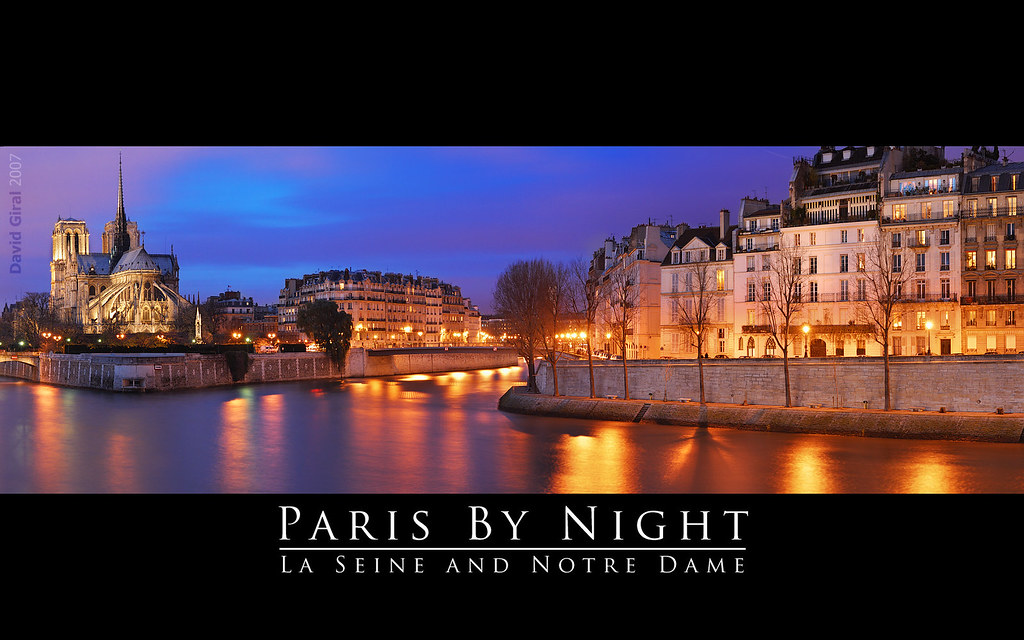 Paris by night: La Seine and Notre Dame by David Giral | davidgiralphoto.com
