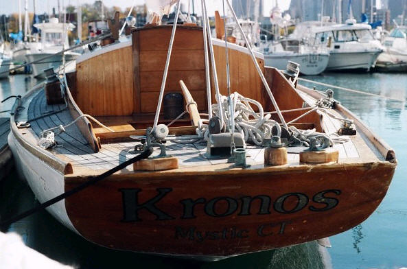 Citizen Kane had his sled, Rosebud; I have the memory of Kronos, a Hinckley sloop circa 1951 made of mahogany and teak down Maine, recently refitted but keeping the original wooden spars and low aspect sailplan