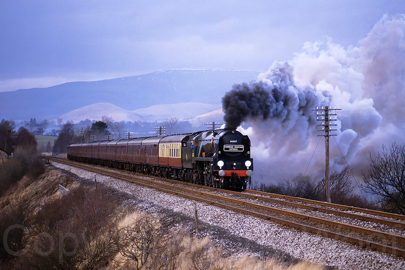 5th March 1994
SR West Country 34027 Taw Valley heading south from Appleby past Ormside on the Settle & Carlisle