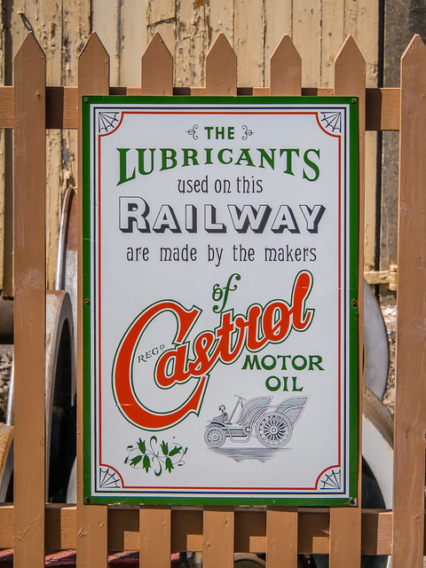 An old poster at Williton station on the West Somerset Railway, a heritage line