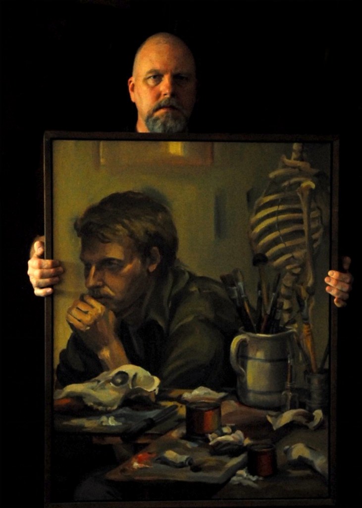 Portrait of an Old Man with a Portrait of Himself by Studio d'Xavier