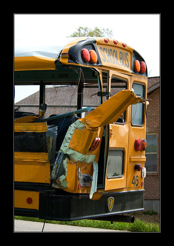Rear end of bus | Here are my images of a school bus acciden… | Flickr