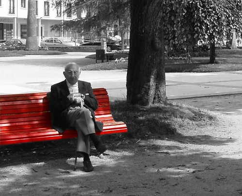 old red people photoshop bench thought grandfather grandpa elderly ribadeo colourartaward