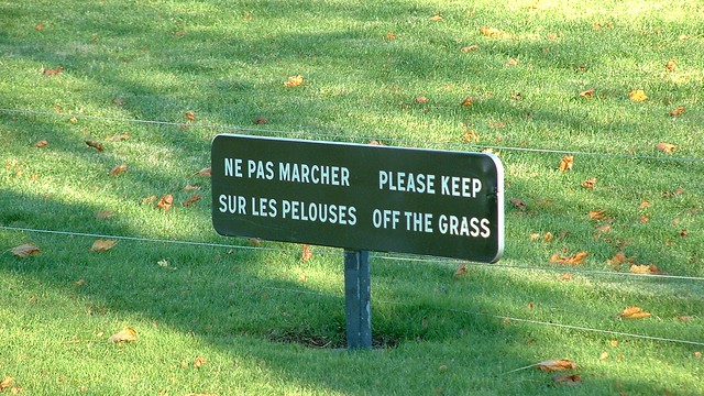 Ne pas marcher sur les pelouses / Please keep off the grass