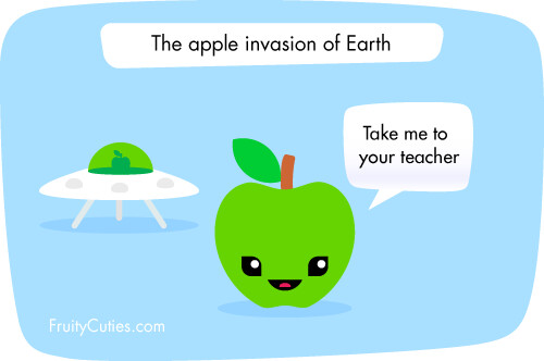 Alien Apple - Fruit Jokes - Fruity Cuties