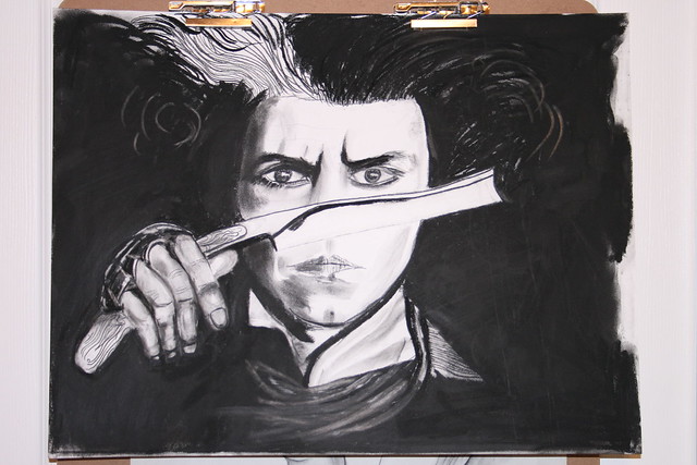 charcoal drawings Johnny Depp