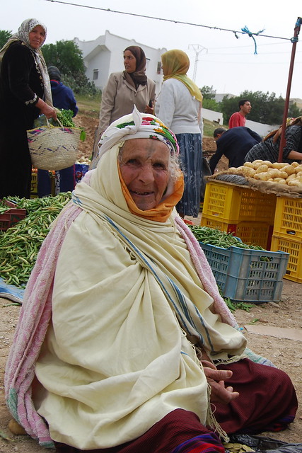 Berber woman in the market in Hammamet