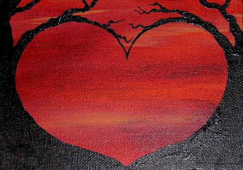 Scarlet Heart - small acrylic painting on canvas | Inspired … | Flickr