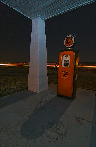 oklahoma station night route66 historic gas hydro lucille hammons