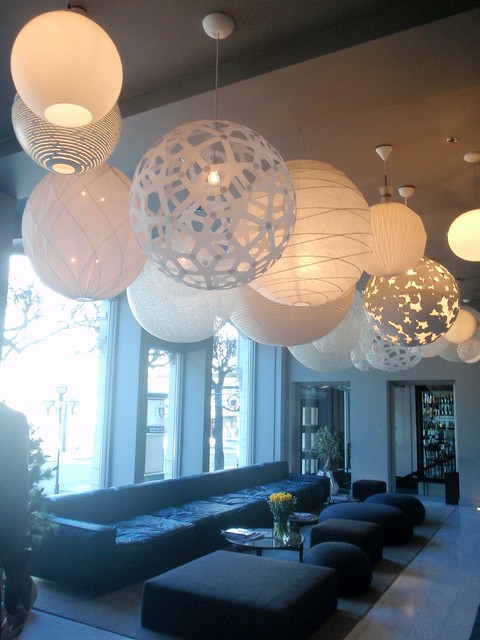 Nobis Hotel Stockholm, globe lamps from all over the globe