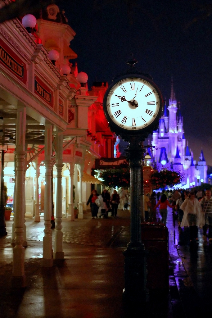 Disney - Main Street Clock at Night (Explored) by Express Monorail